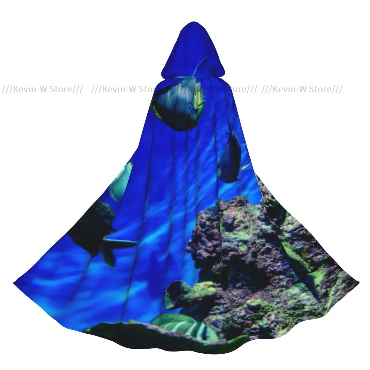 Aquarium Queen Fish - Unisex Witch Party Reversible Hooded Adult