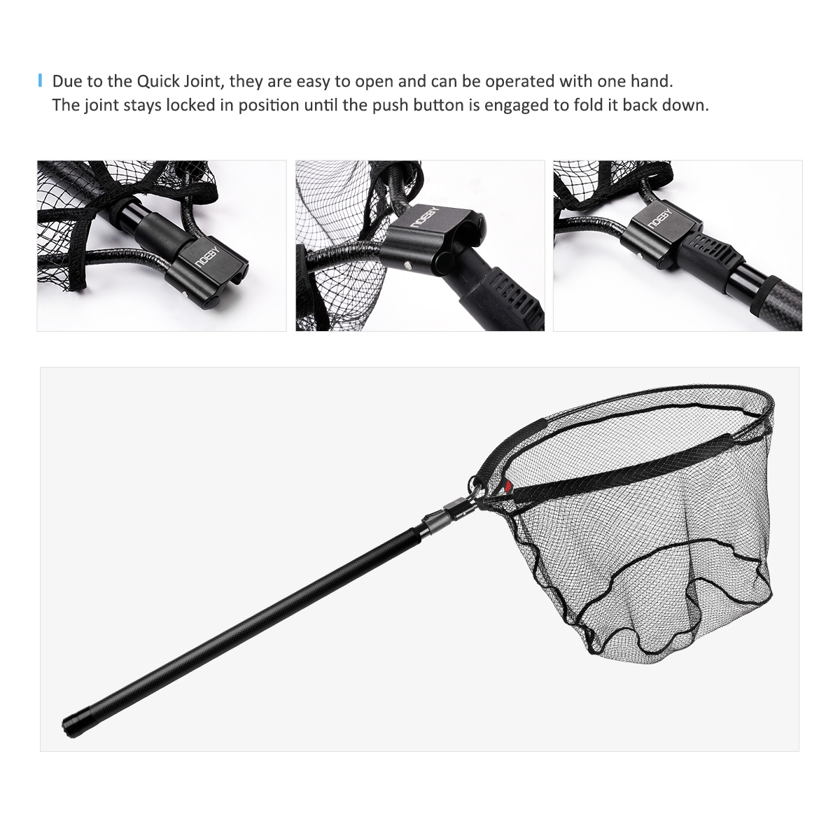 NOEBY Telescopic Landing Net F - Fish Net Handle recension och pris