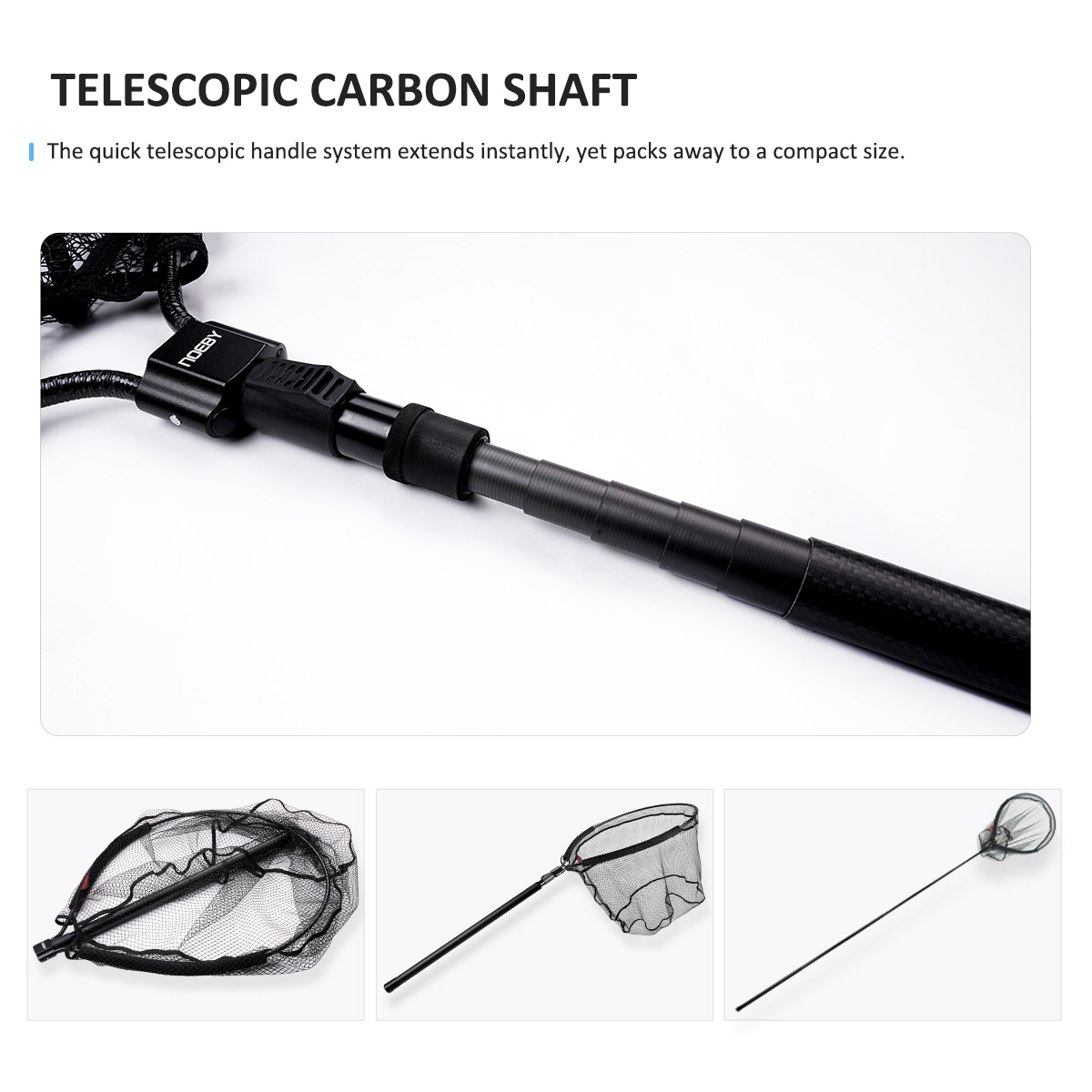 NOEBY Telescopic Landing Net F - Fish Net Handle recension och pris