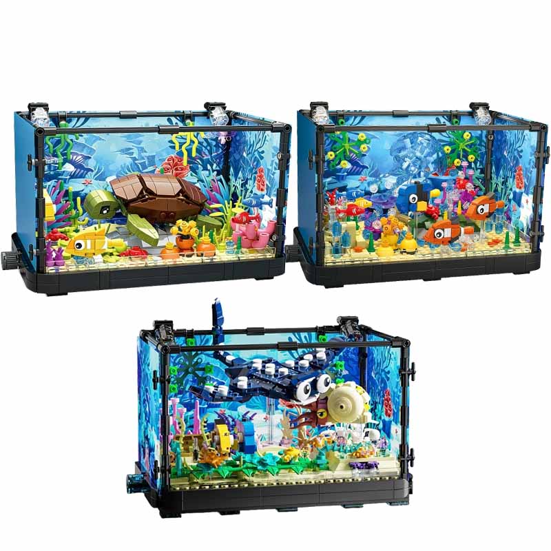 Fish Tank Building Block Set w - Aquarium Fish Light recension och pris
