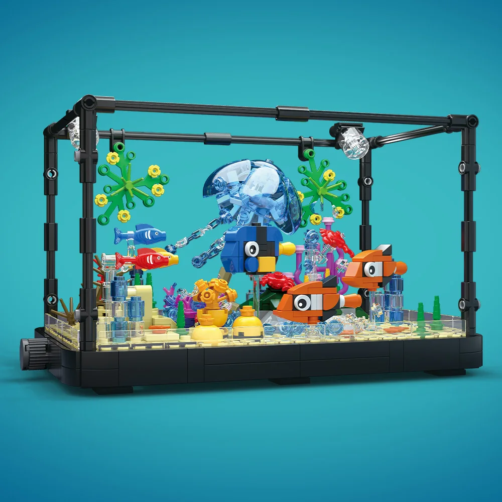 Fish Tank Building Block Set w - Aquarium Fish Light recension och pris